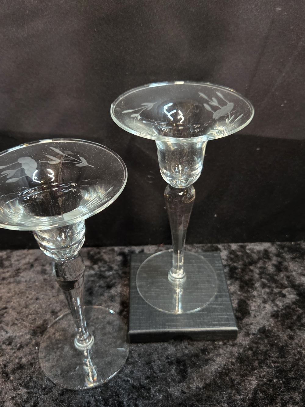 VTG Princess House Crystal Heritage Candlestick Holders PAIR